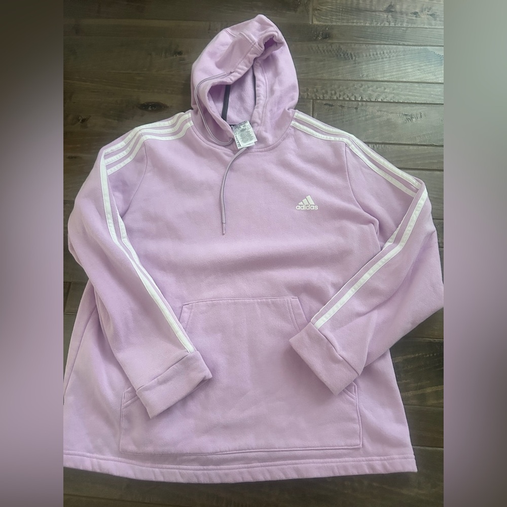 Adidas Light Purple Hoodie with White Accents